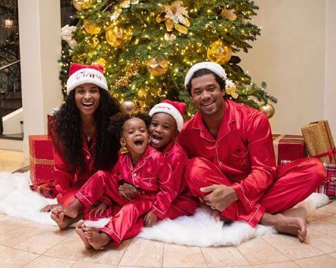 Future Zahir Wilburn with his mother, Ciara, Russell, and Sienna.